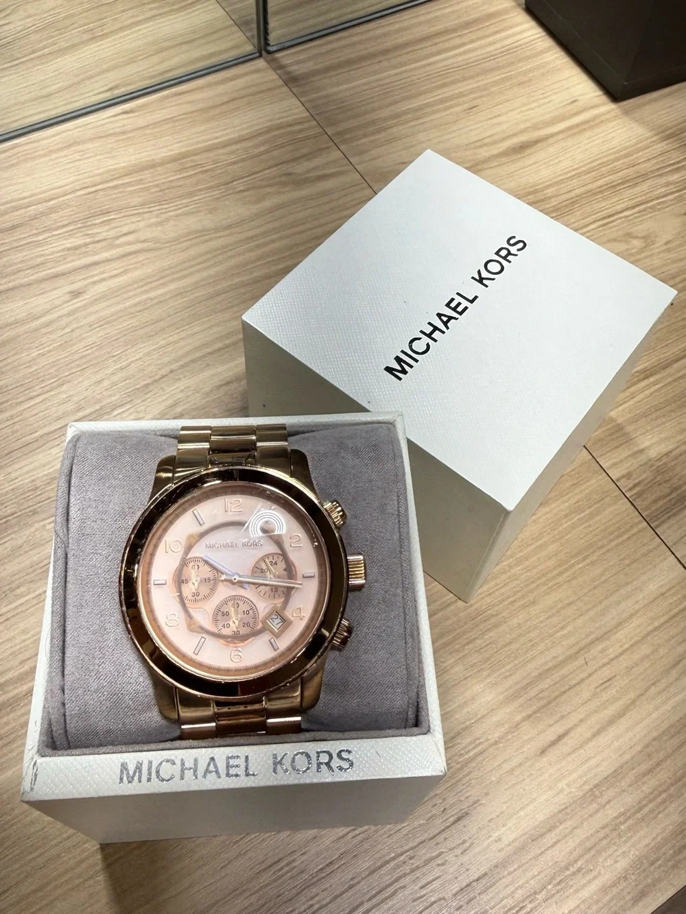Michael Kors Oversized Rose Gold Chronograph Watch